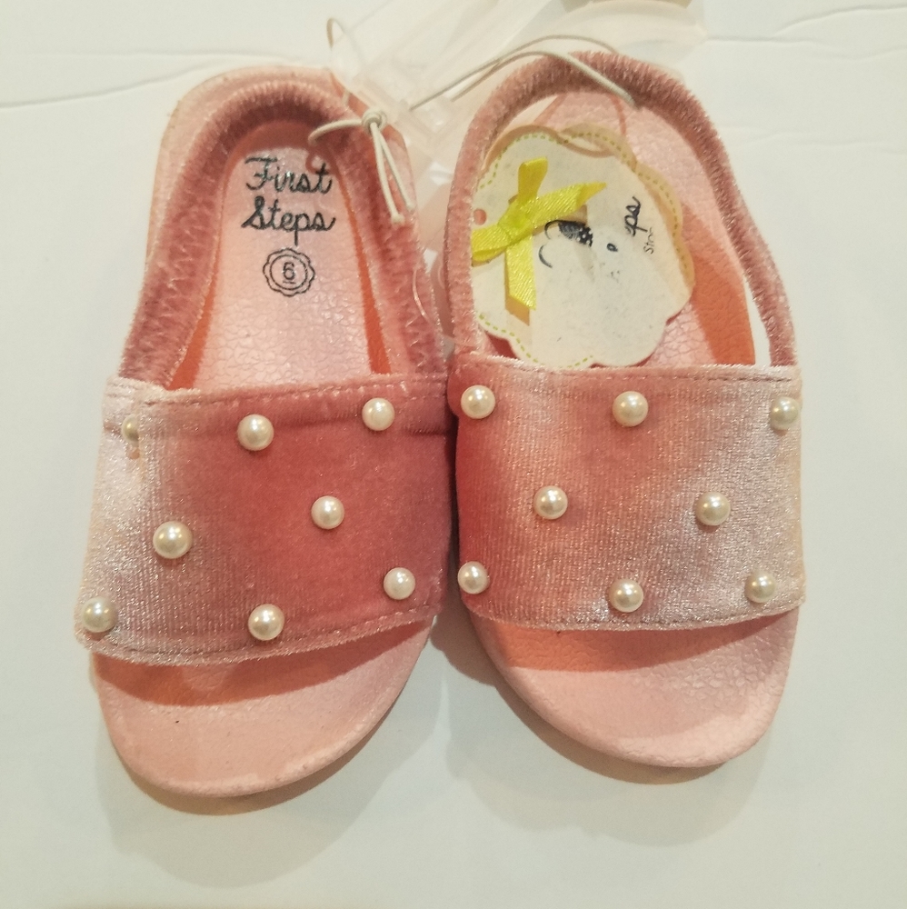 Toddler First Steps Pink Pearl Sandals